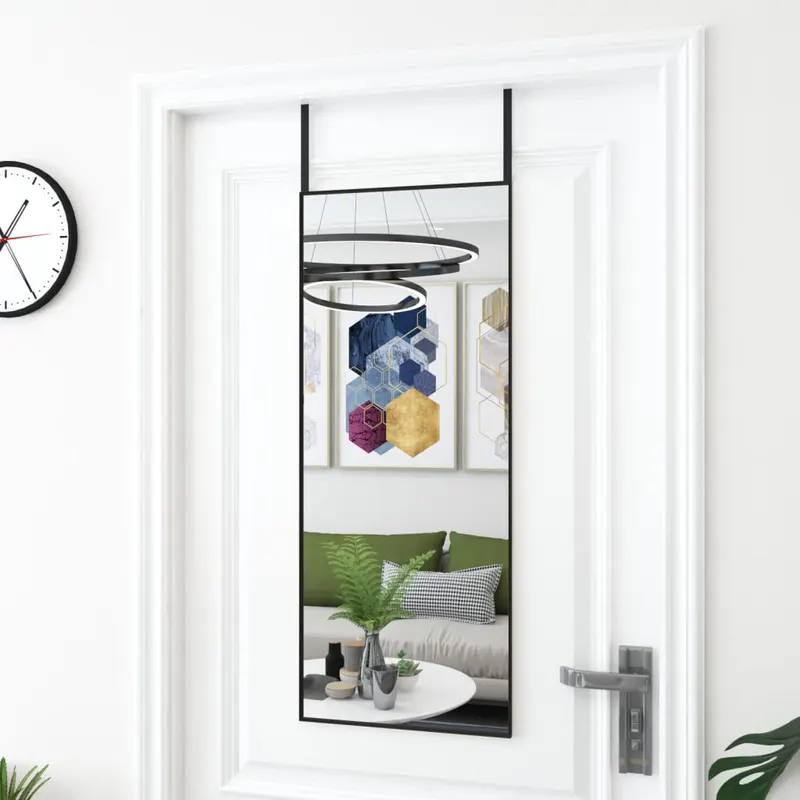 oglinda pentru usa, negru, 40x100 cm, sticla si aluminiu