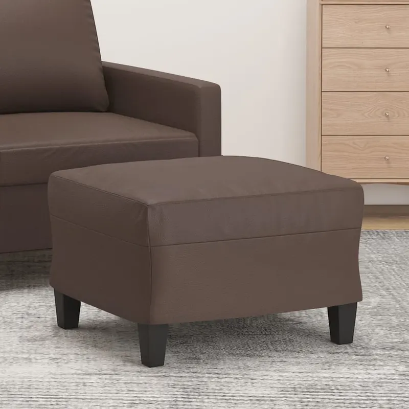 taburet, maro, 60x50x41 cm, piele ecologica