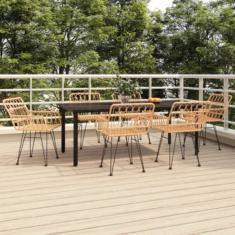 set mobilier de gradina, 7 piese, poliratan