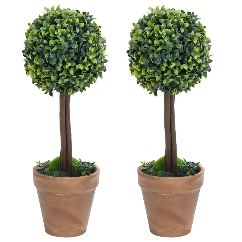 plante artificiale cimisir cu ghiveci 2 buc. verde 56 cm minge