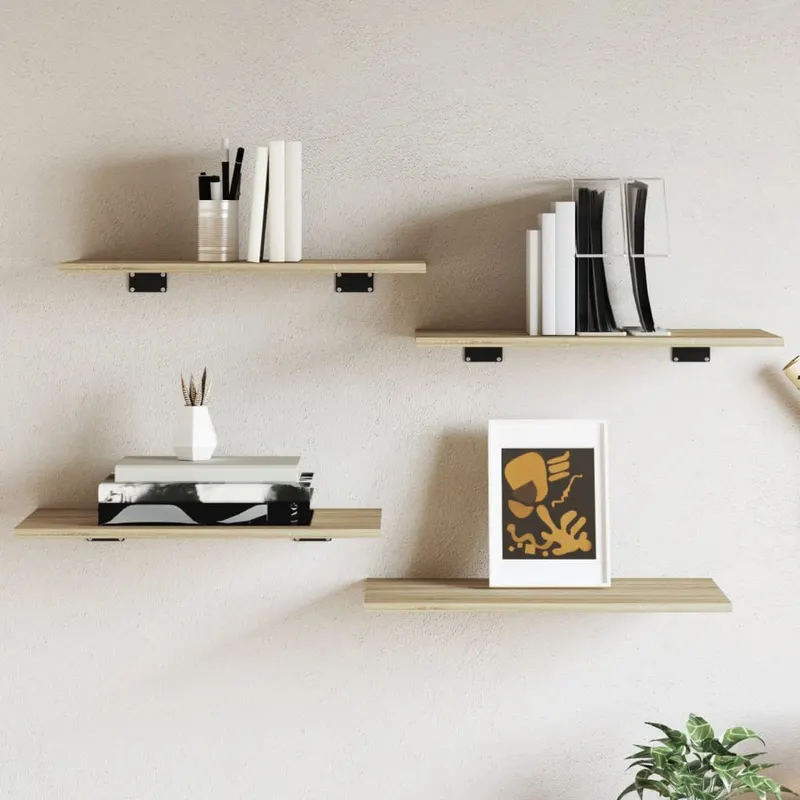 placi biblioteca, 4 buc, stejar sonoma, 60 x 30 x 1,5 cm, pal