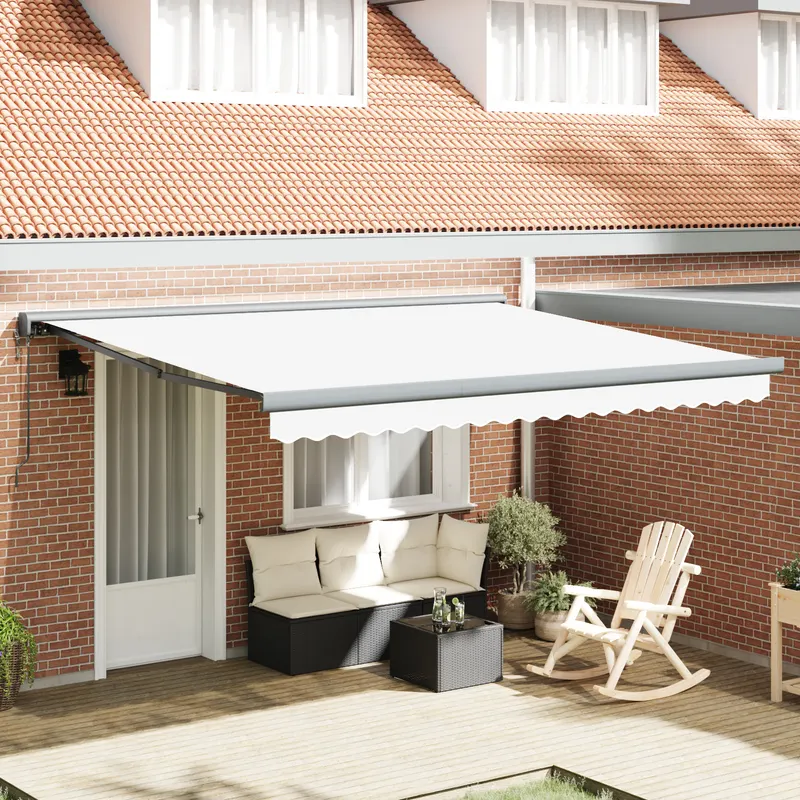 marchiza retractabila automata alba 400x300 cm, fabrica de inlocuire pentru marchiza pentru cadru de 4x3 m alb