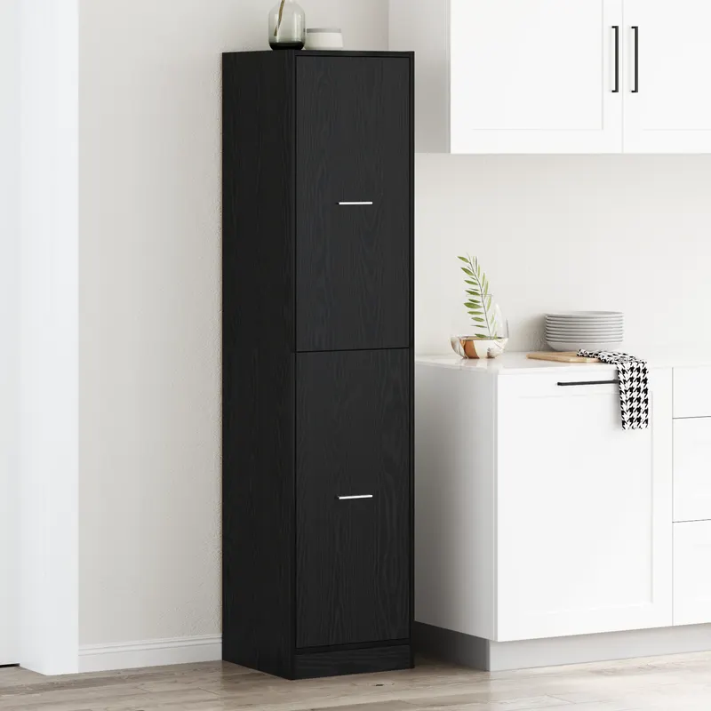 dulap apothecary stejar negru 40x41x174.5 cm lemn stratificat