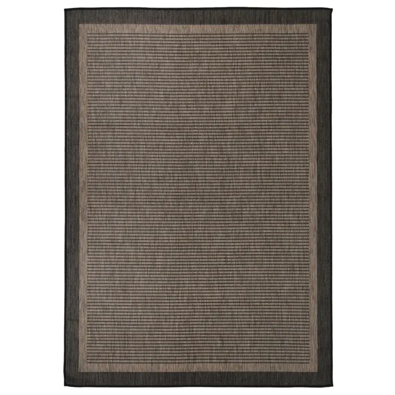 covor de exterior, maro inchis, 140x200 cm, tesatura plata