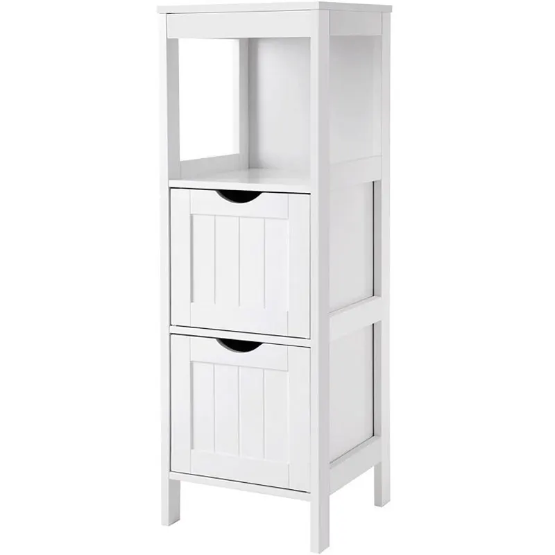 Dulap de podea pentru baie, multifunctional, 2 sertare, 30x30x89cm, alb