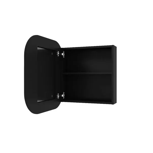 Dulap cu oglinda suspendat negru mat Defra MO-RE 60 cm cu o usa