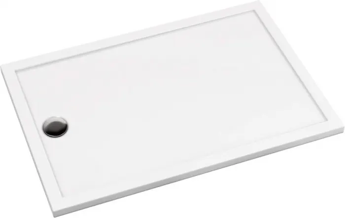 Cadita de dus dreptunghiulara, din acril, alba, 110x80x4.5 cm, Deante Prizma