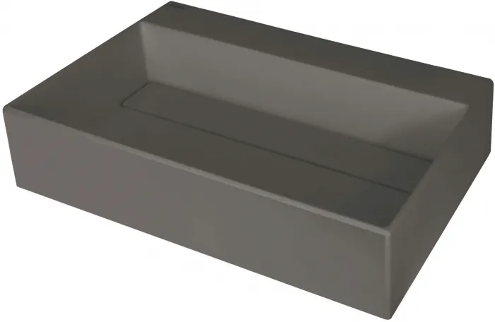 Lavoar din granit, capac scurgere, montare blat, 60x40 cm, antracit, Deante Correo