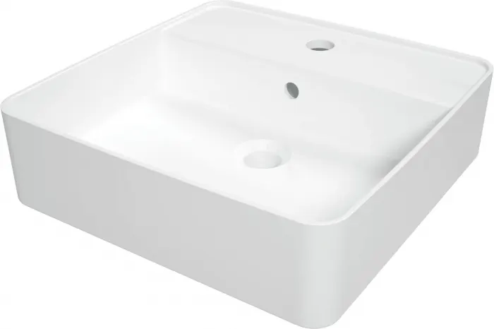 Lavoar ceramic, montare blat, 42x42 cm, alb, Deante Square