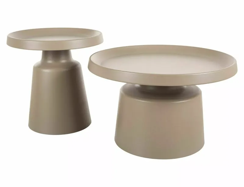 Set 2 masute de cafea PARELA Ø50/70 x 48/39 CM - Beige