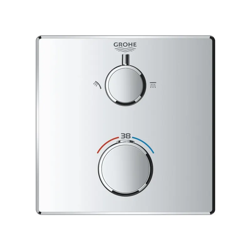 Unitate comanda Grohe 24079000, 1 bar, 158 mm, 10 mm, 2 iesiri, 1 functii palarie dus, 1 2 dimensiune racord, Crom