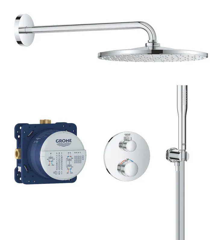 Sistem de dus Grohe 34869000, Grohtherm 310, tip incastrare incastrat, pentru un dus confortabil zilnic, crom