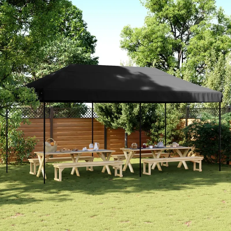 cort de petrecere pliabil pop-up, 580x292x315 cm, negru