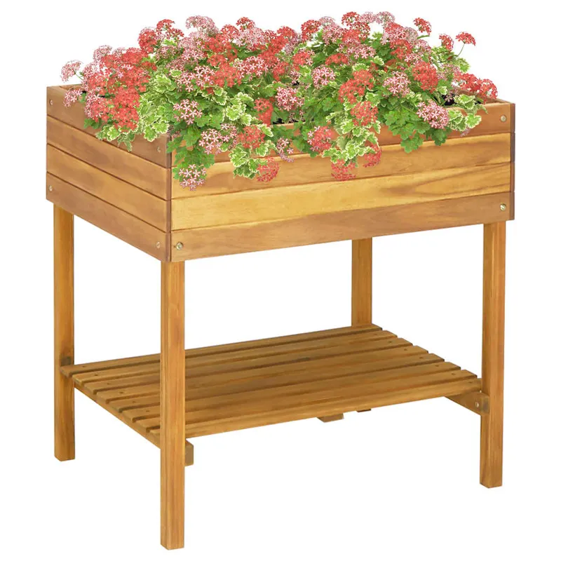 jardiniera inalta, 78,5 x 58,5 x 78,5 cm, lemn masiv de acacia