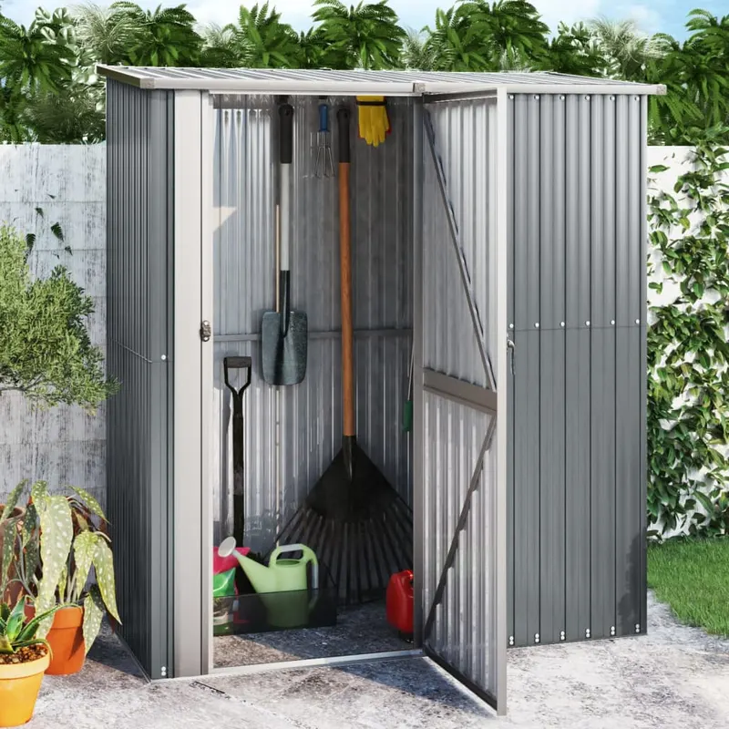 magazie de gradina, gri, 180,5x97x209,5 cm, otel galvanizat