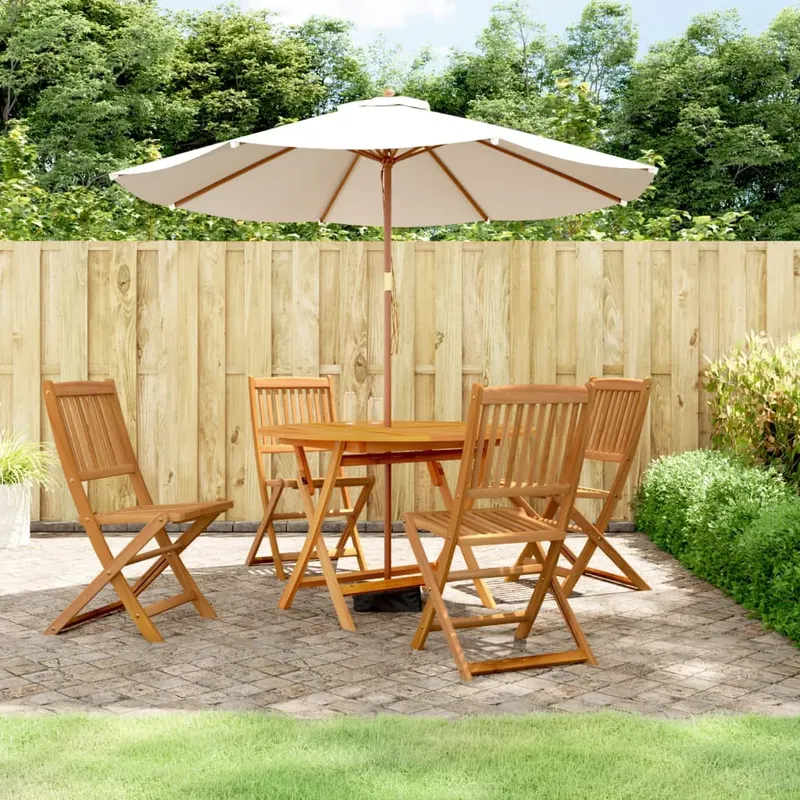 set mobilier de gradina, 5 piese, lemn masiv de acacia