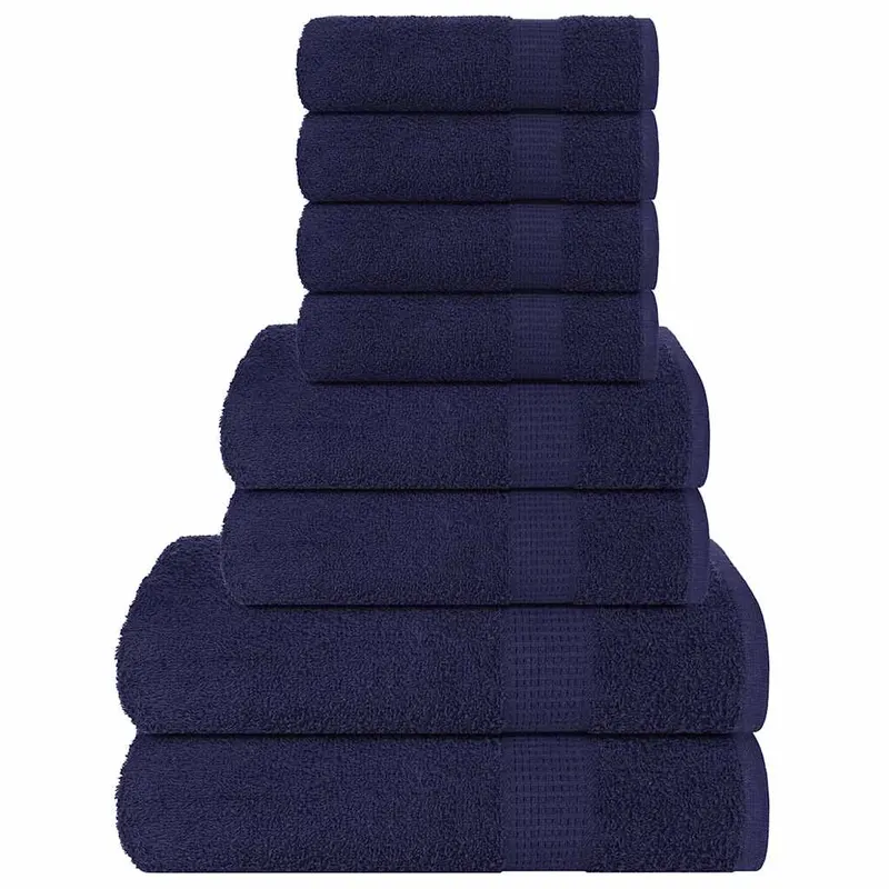 set prosoape 8 piese bleumarin 360 g/m2 100% bumbac