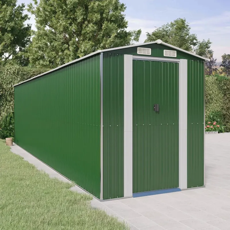 sopron de gradina, verde, 192x772x223 cm, otel zincat