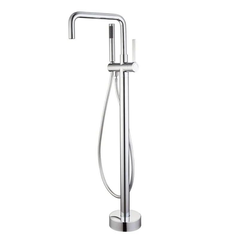 Baterie cada freestanding crom lucios, pipa pivotanta 360 de grade Gobi