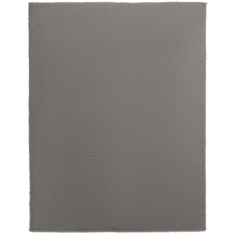 HOMCOM Covor living 200 x 140 cm, covor cu fire lungi, lavabil la mașină, antiderapant, din blană sintetică, gri deschis