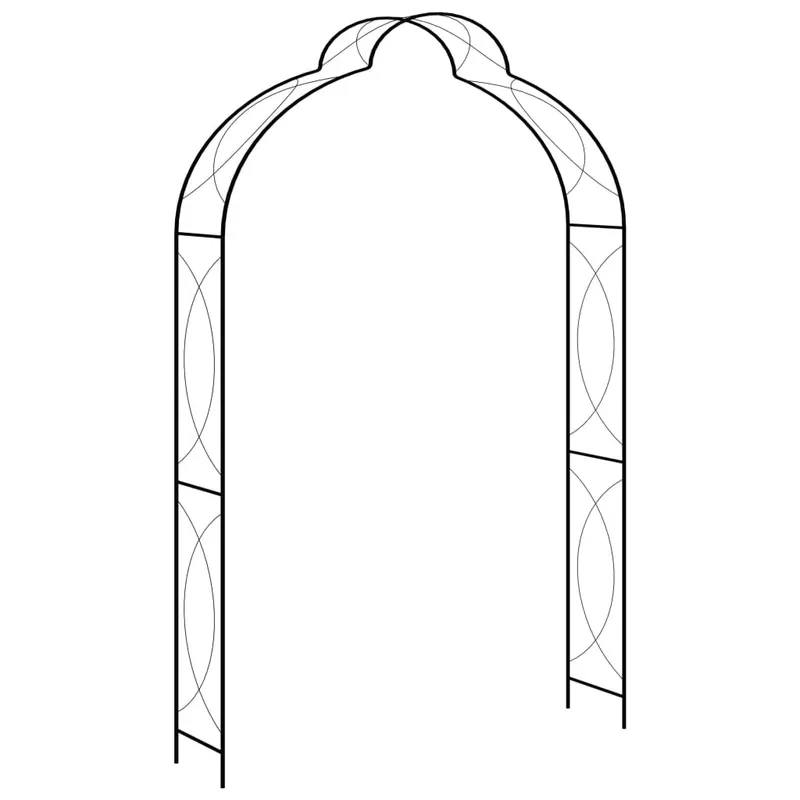 arcada de gradina, negru, 150 x 34 x 240 cm, fier
