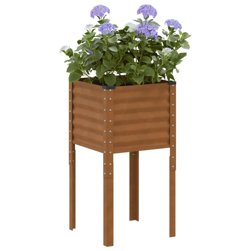 jardiniera de gradina, 45x45x88 cm, otel rezistent intemperii