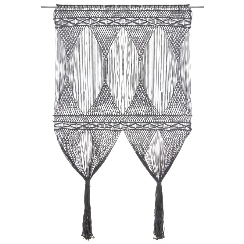 perdea macrame, antracit, 140 x 240 cm, bumbac