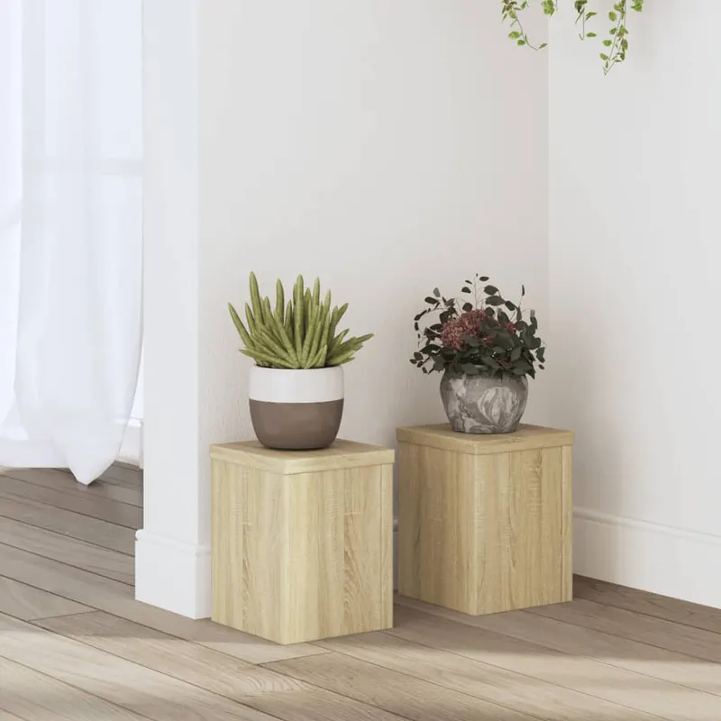 suporturi de plante, 2 buc., stejar sonoma, 15x15x20 cm