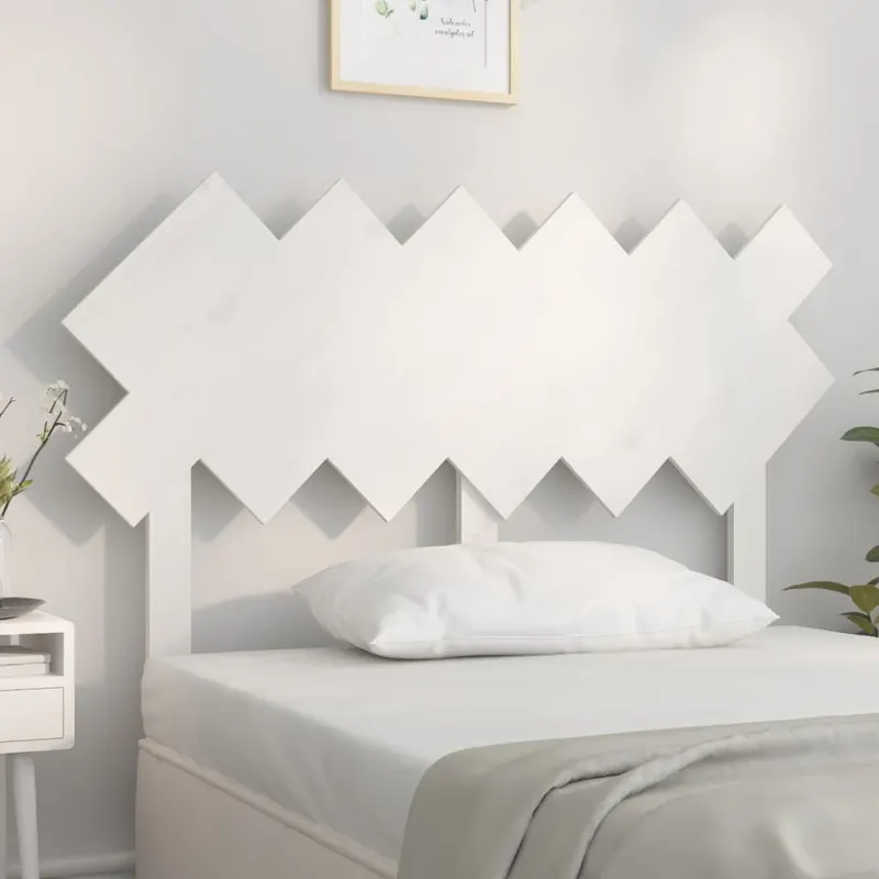 tablie de pat, alb, 122,5x3x80,5 cm, lemn masiv de pin