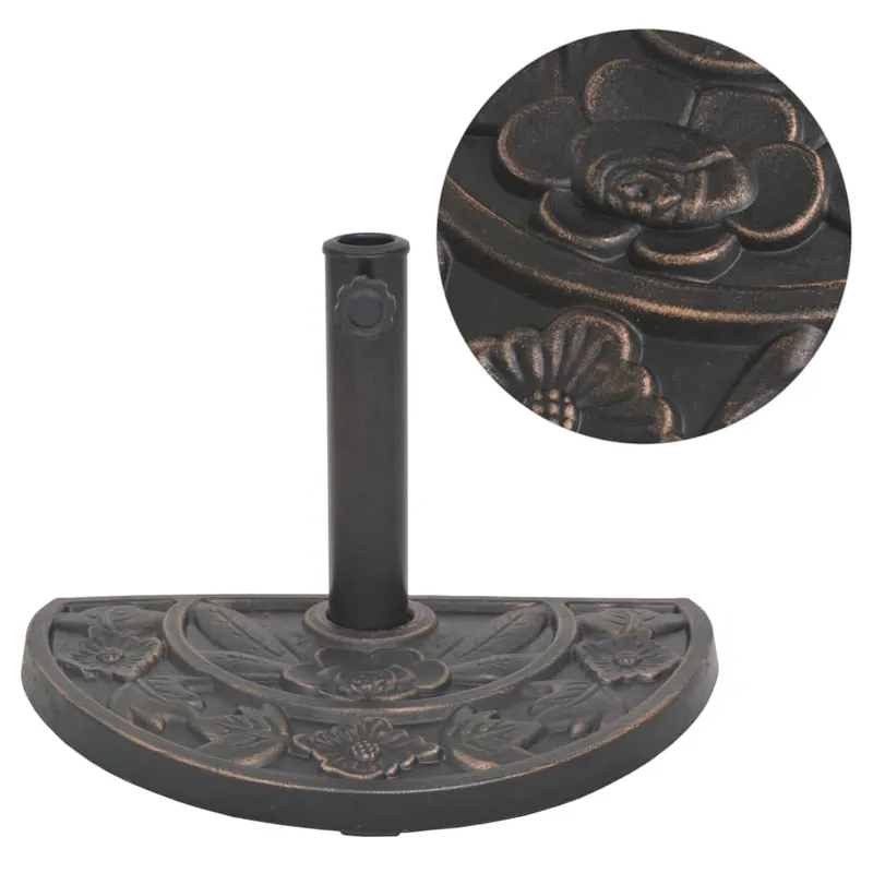 suport umbrela de soare, rasina, semicerc, bronz, 9 kg