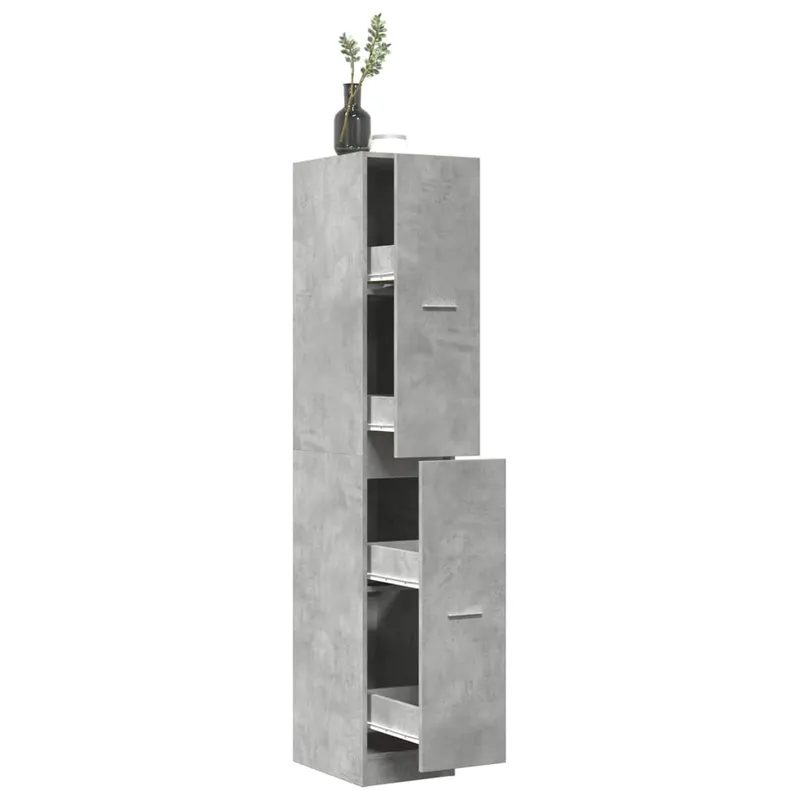 dulap de farmacie, gri beton, 30x41x174,5 cm, lemn prelucrat