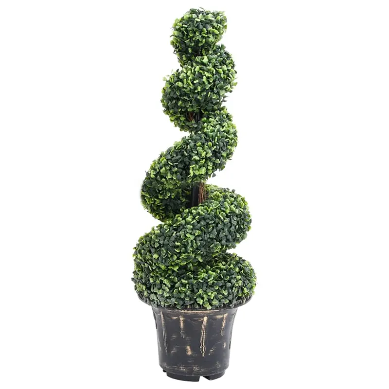 planta artificiala de cimisir cu ghiveci, verde, 100cm, spirala