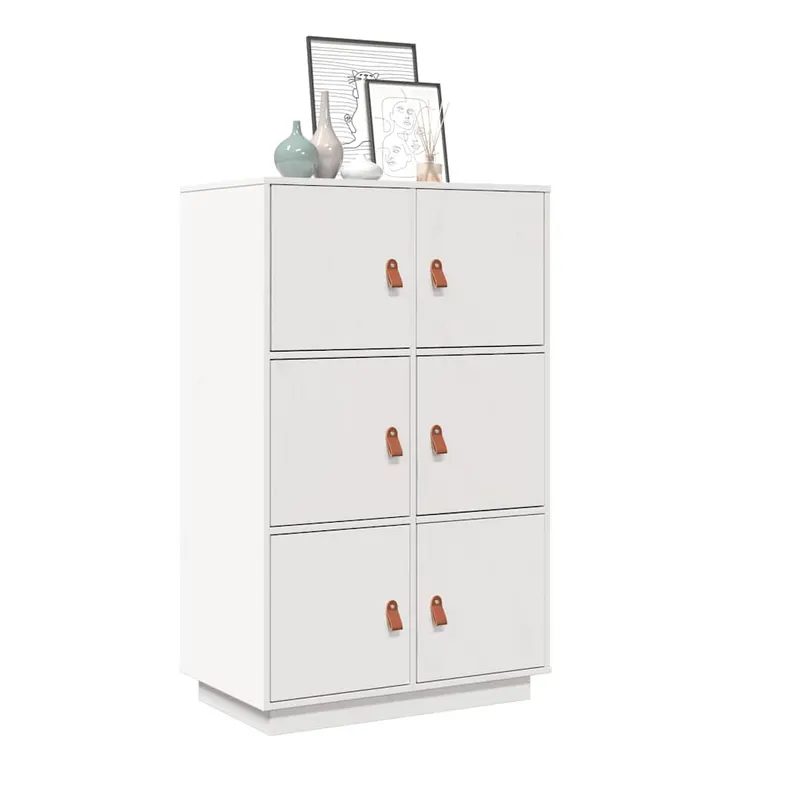 dulap inalt, alb, 67x40x108,5 cm, lemn masiv de pin
