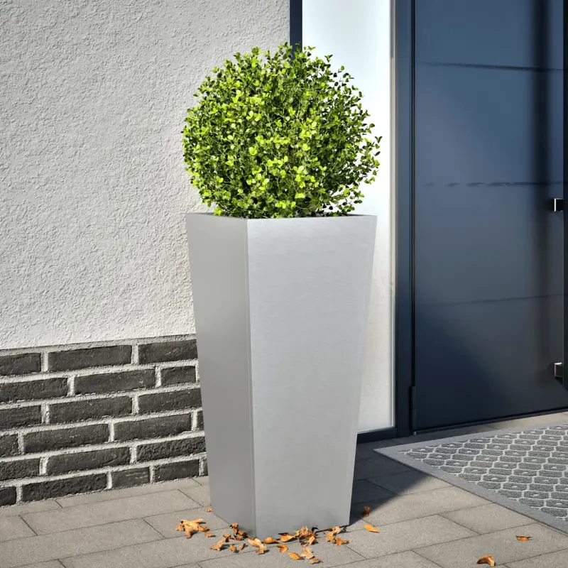 jardiniera de gradina, 35x35x75 cm, otel galvanizat