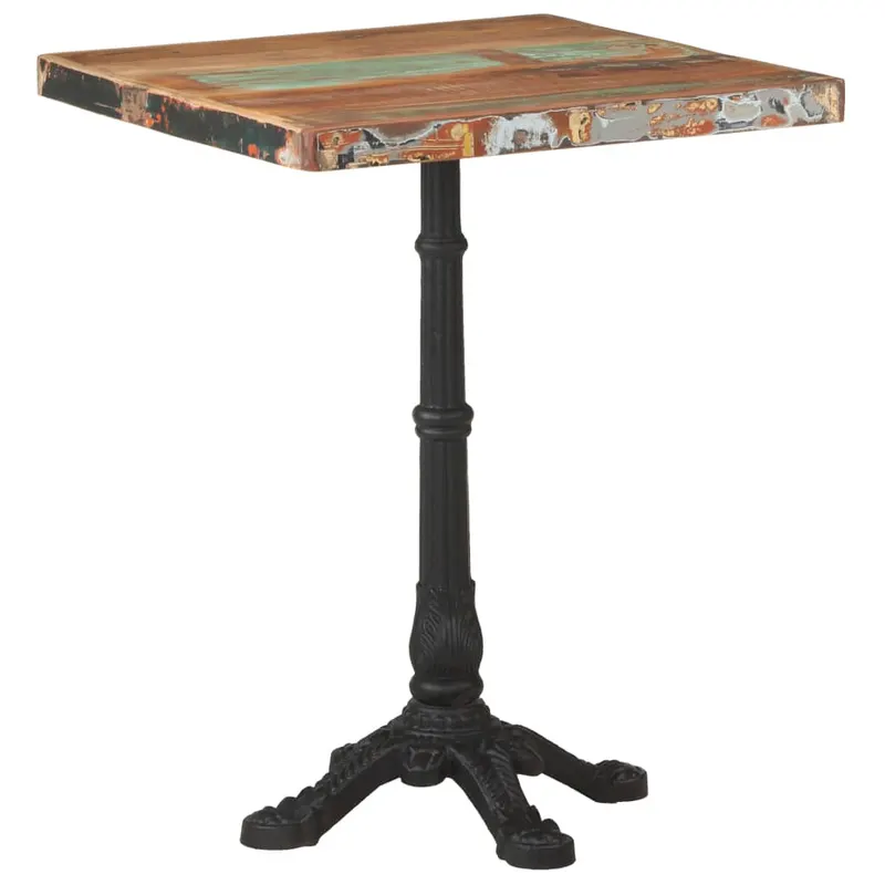 masa de bistro, 60 x 60 x 76 cm, lemn masiv reciclat