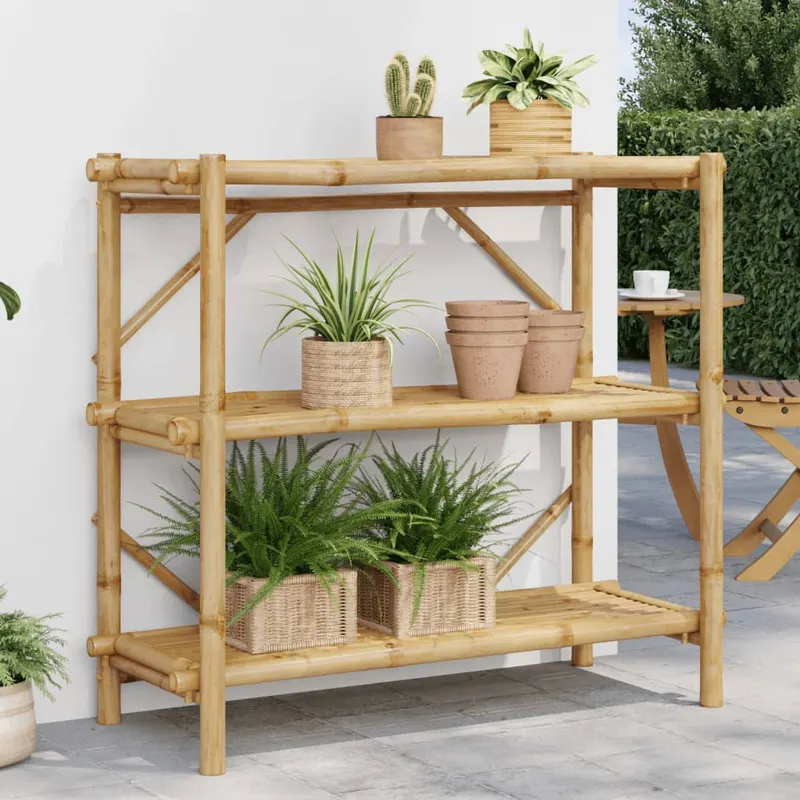 raft cu 3 niveluri, 100x40x90 cm, bambus
