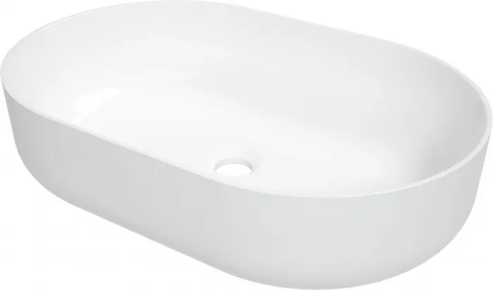 Lavoar ceramic, montare blat, 58x38 cm, alb, Deante Round