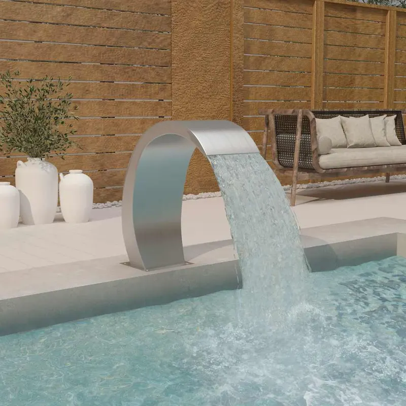 fantana de piscina cu led, 22x60x70 cm, otel inoxidabil 304