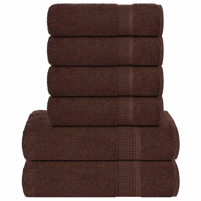 Set prosoape frogn 6 piese, maro, 360 g/m2