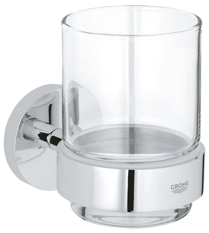 Pahar baie Grohe 40447001, Suport Essentials, tip instalare pe perete, volum ml 140, elemente fixare ascunse, crom
