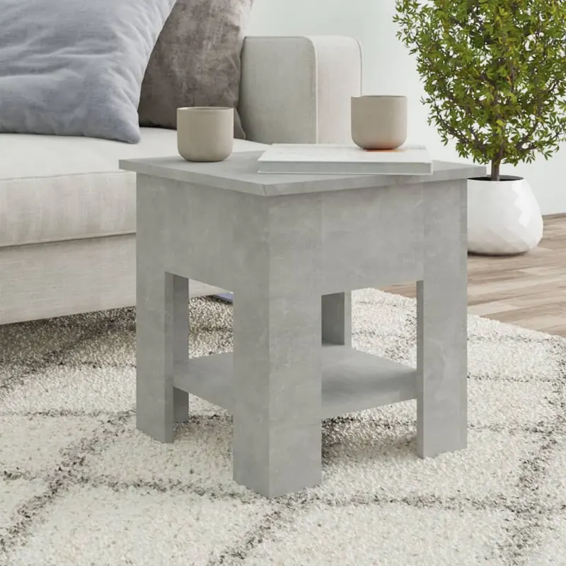 masuta de cafea, gri beton, 40x40x42 cm, lemn prelucrat