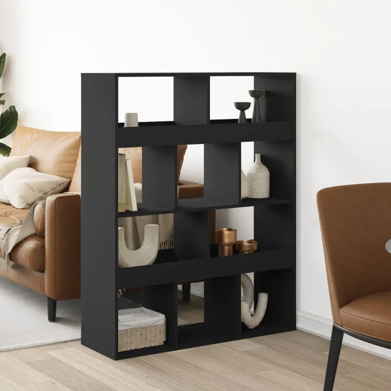 separator de camera, negru, 100x33x125,5 cm, lemn prelucrat