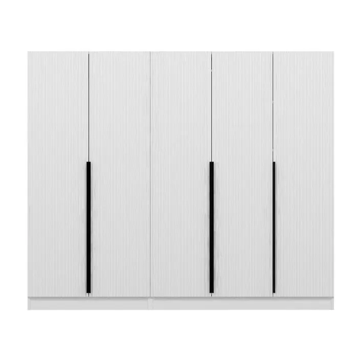 Dulap KALE PLUS, 5 usi, alb, 225x52x210 cm