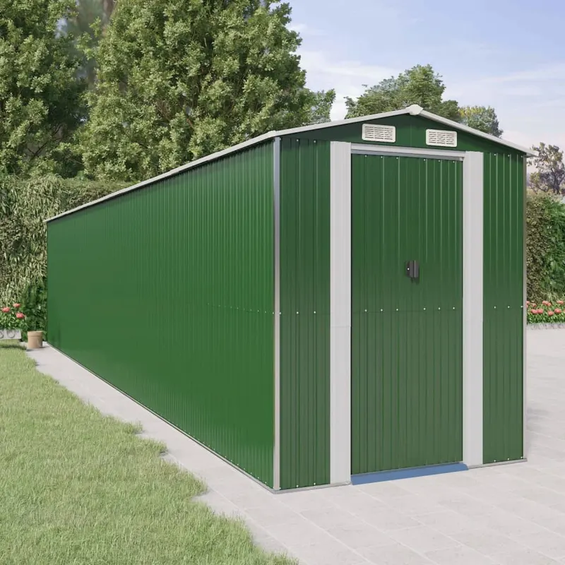 sopron de gradina, verde, 192x938x223 cm, otel zincat