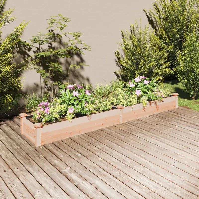 strat de gradina inaltat cu captuseala, 240x45x25 cm, lemn brad