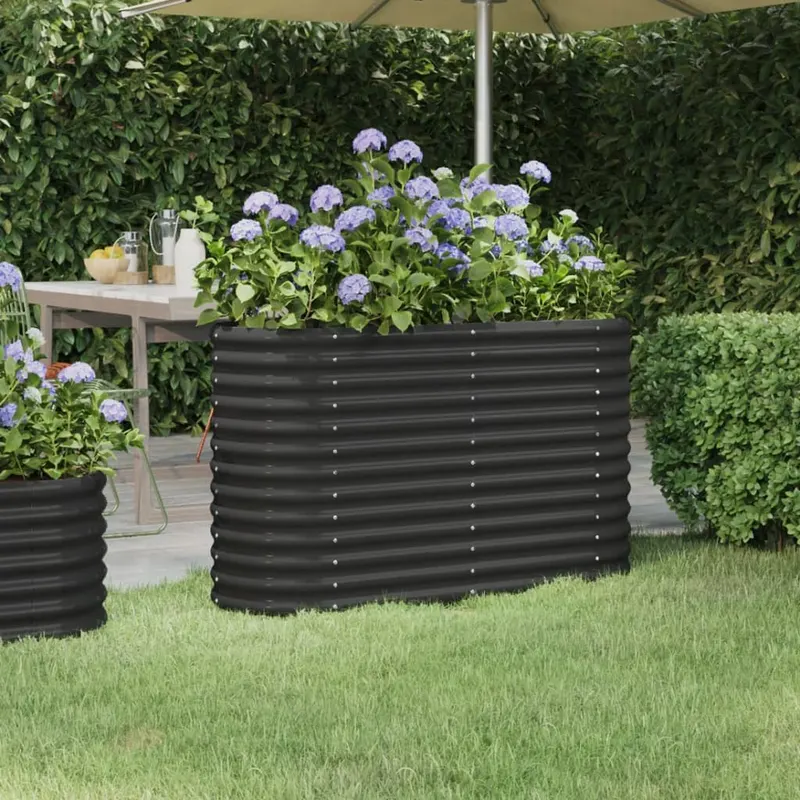 strat inaltat gradina 114x40x68 cm otel vopsit electrostatic