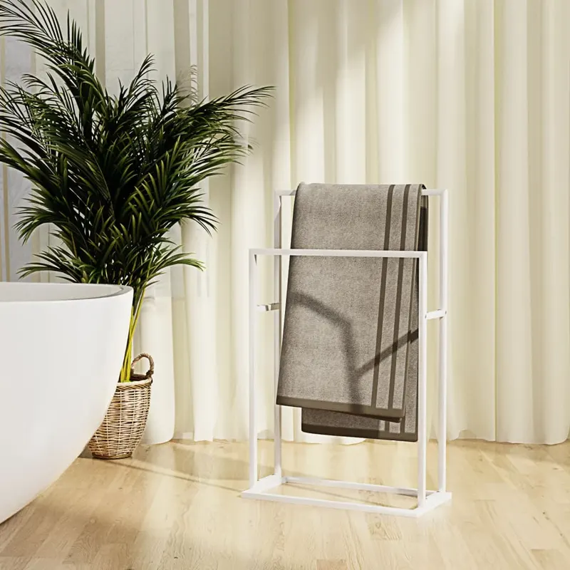 suport de prosoape autonom, alb, 48x24x78,5 cm, fier