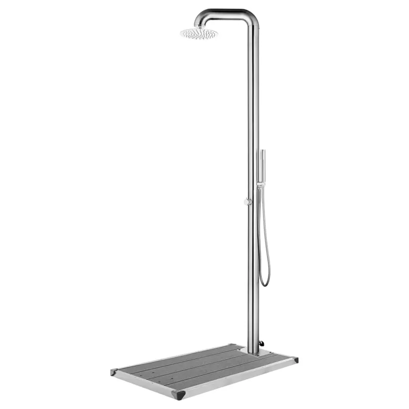 dus de gradina cu baza gri, 230 cm, otel inoxidabil