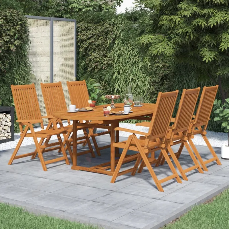 set mobilier de exterior, 7 piese, lemn masiv de acacia