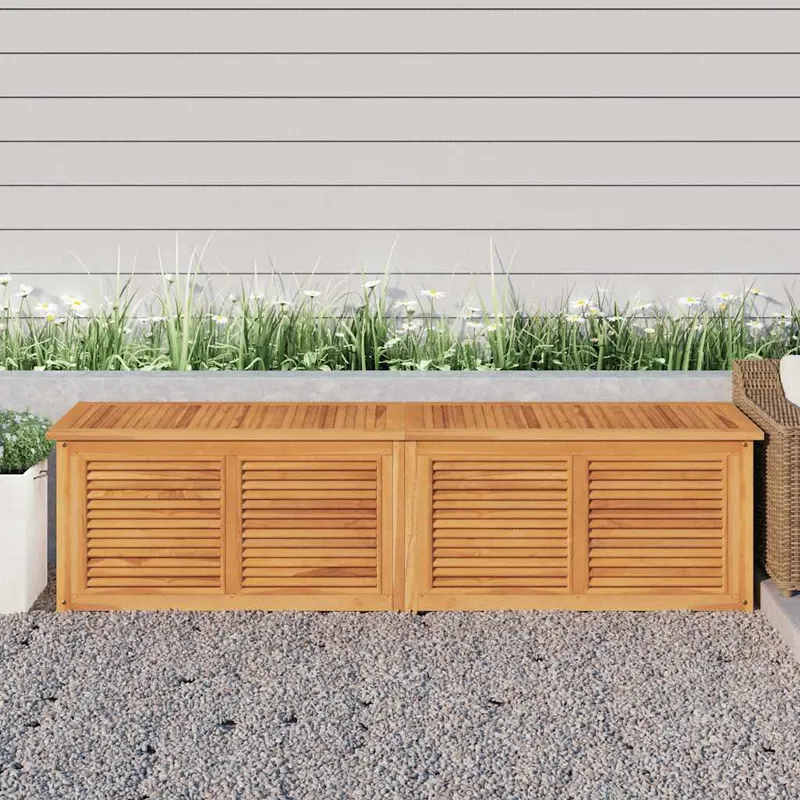 lada depozitare gradina cu geanta, 200x50x55 cm, lemn masiv tec